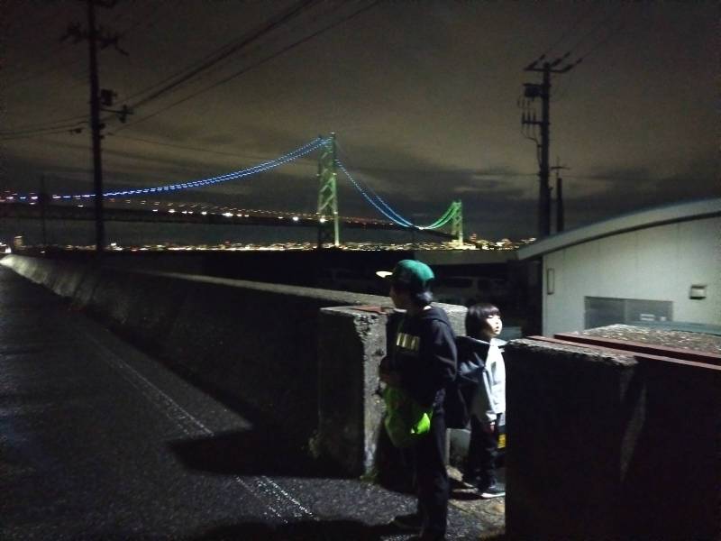 近くの道路から　夜の橋も綺麗です