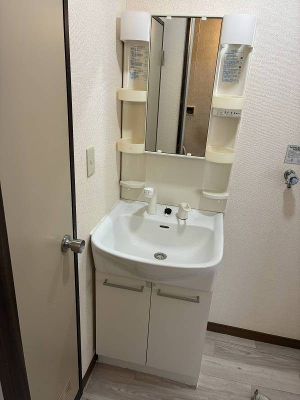 シャワーヘッド伸縮可能で朝シャンも可