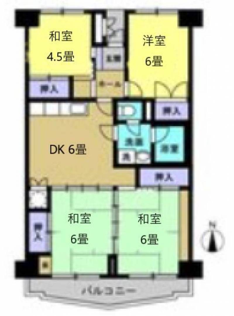 4DK 74.8m2と広々とした間取で、和室が多くゆったり。