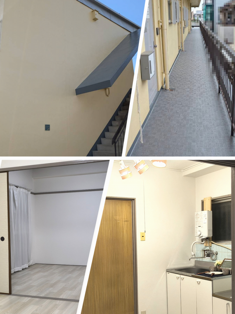 建物正面　廊下　洋室　キッチン