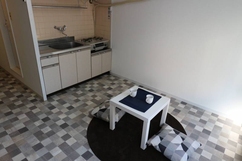 可愛いチェック柄の床です！