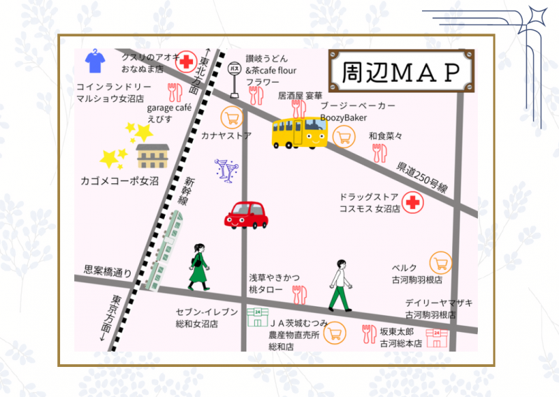 簡単ですが周辺地図です。ごらんください。