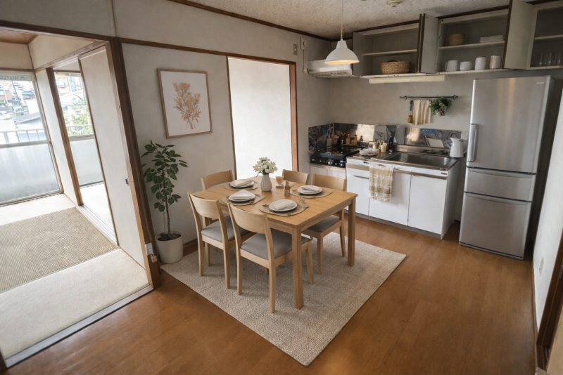 ダイニングキッチンです♪家具を配置したイメージ画像です♫