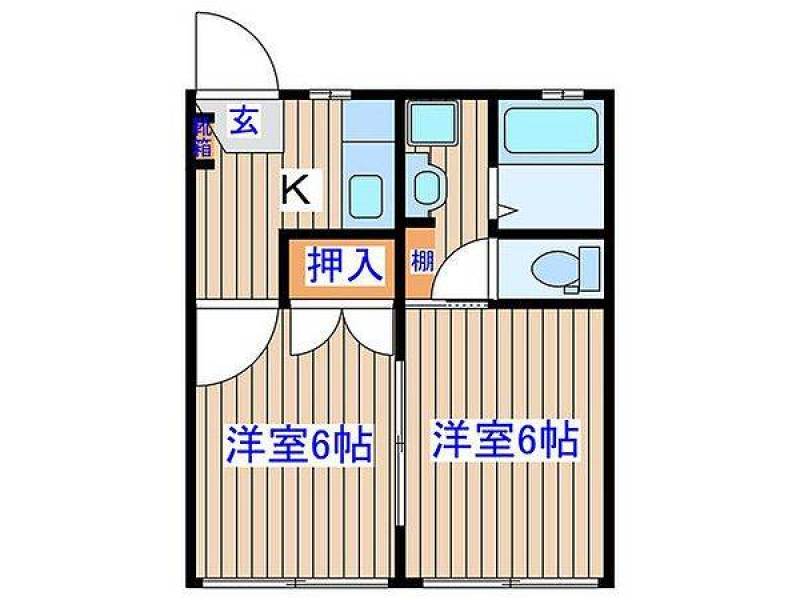 洋室2間で使いやすいです。
広々です。