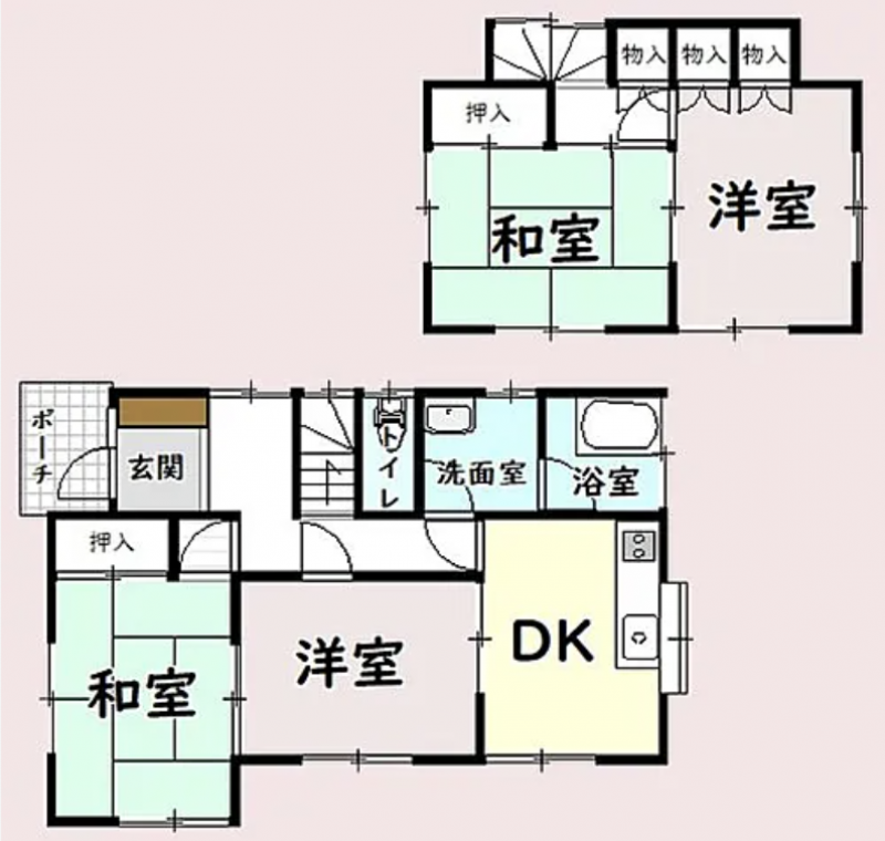 部屋が独立しており収納も充実の使いやすい間取り