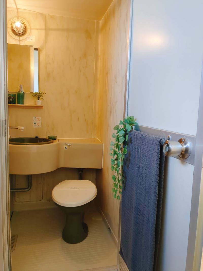 アクセントに抹茶カラーが使われています。