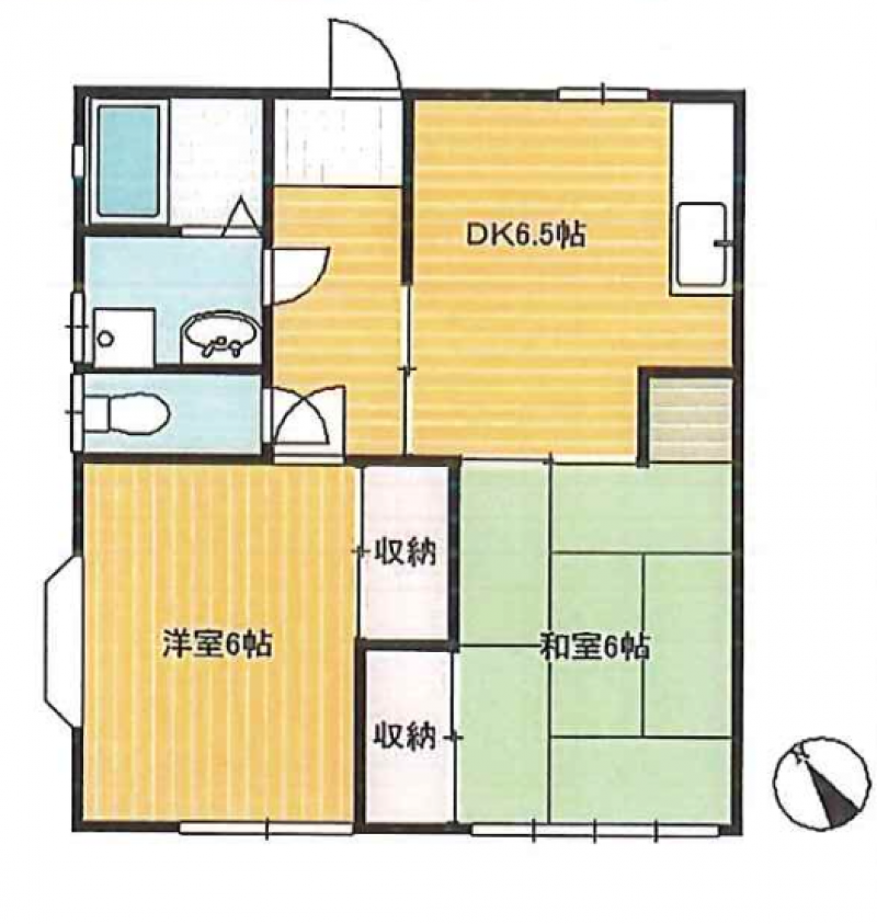 使いやすい2DK！角部屋なので洋室は2面彩光♪