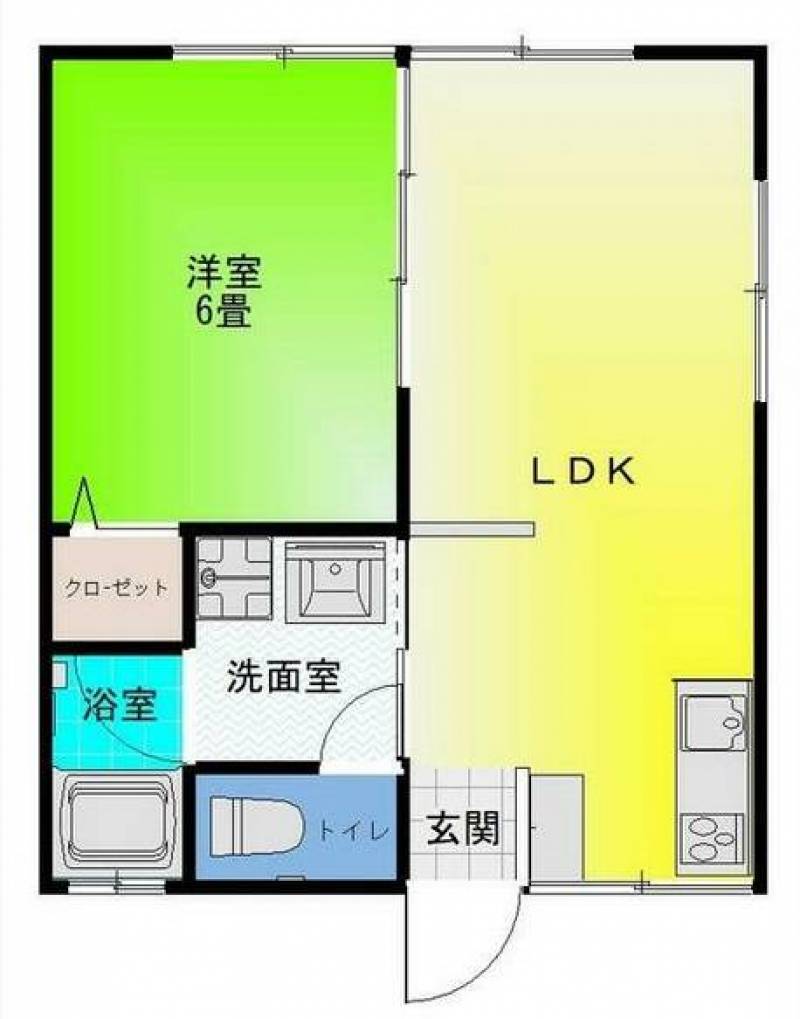 1LDK！一番人気の間取りです。