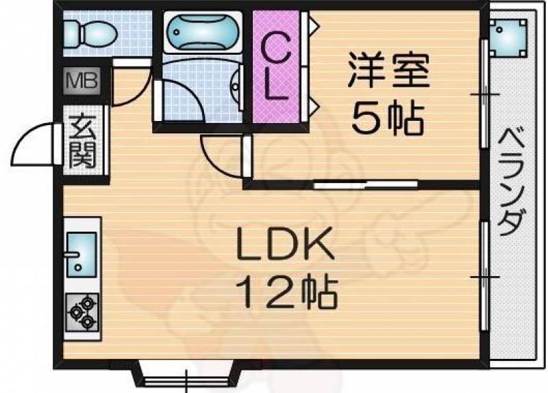 1LDK 間取り図