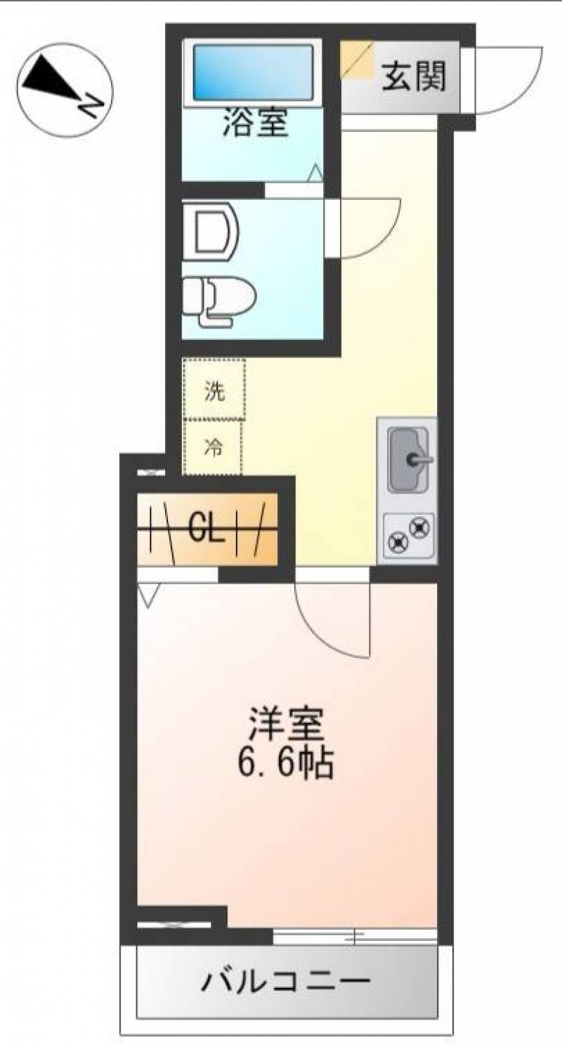 104号室　24.68㎡　角住戸