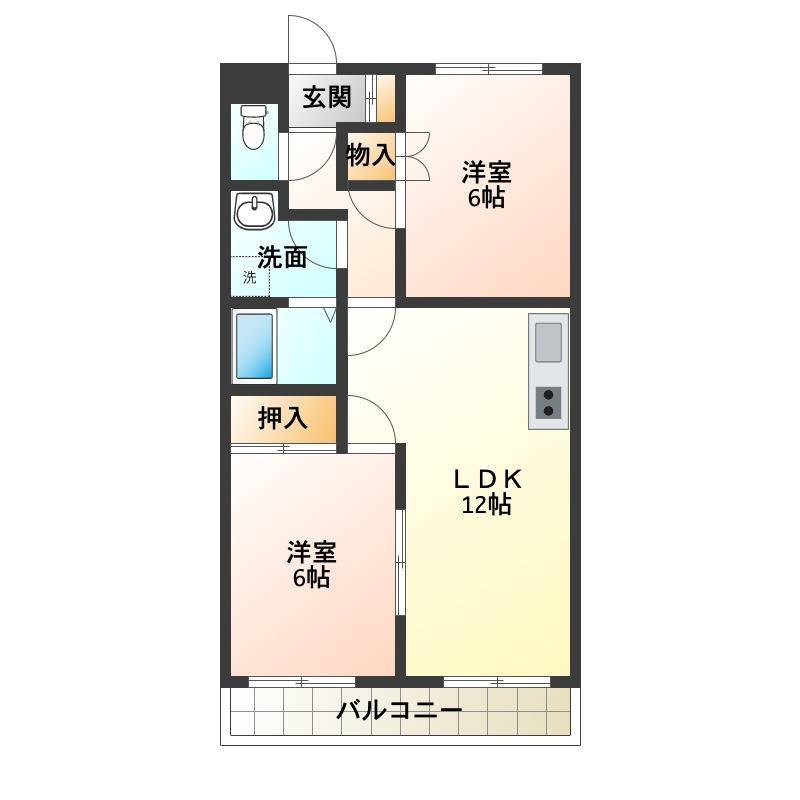 とても住みやすい間取りです。
南面のバルコニーも便利！