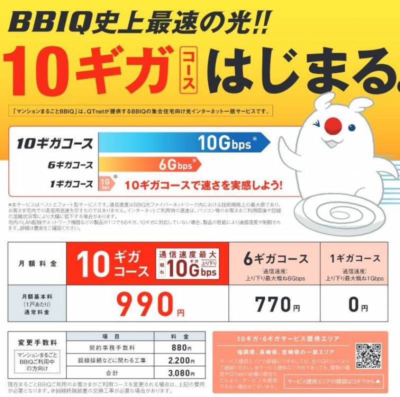 １０GB（ギガバイト）まで対応の超高速光回線設備があります。