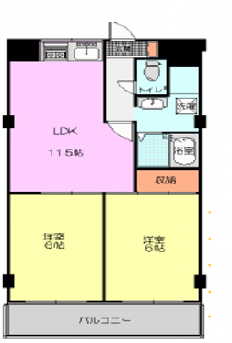 全洋室、南側に2部屋、の明るい配置です♪