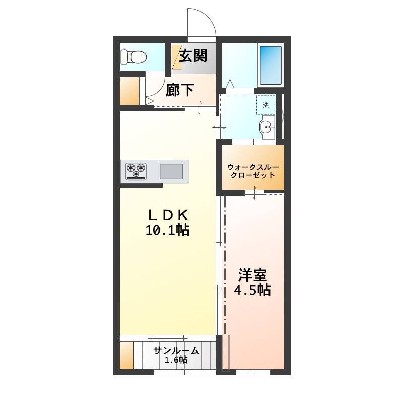 40㎡越えの広々1LDKです♪