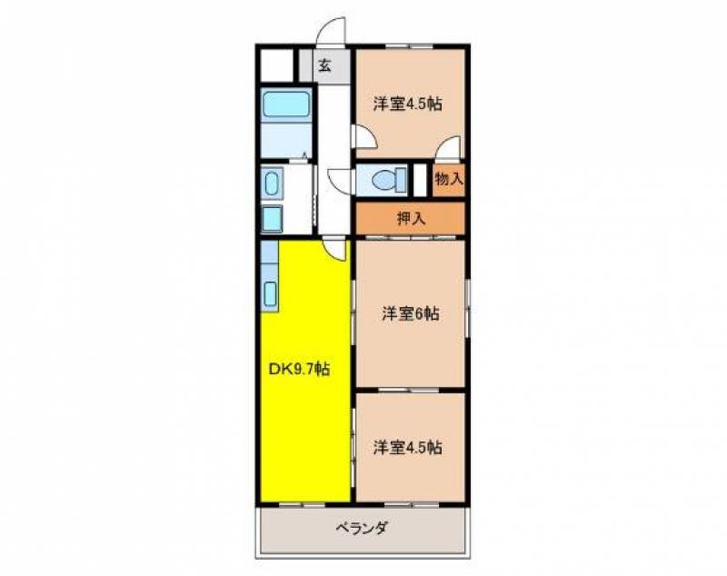 南洋間&hArr;DK間の仕切り戸有無で2DK&hArr;3DK切替可