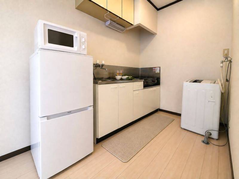 家電レンタル充実！冷蔵庫、洗濯機、電子レンジ、コンロ完備