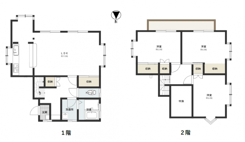 広々3LDK♪LDK17畳、全部屋収納あり