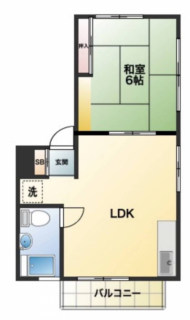 貴重な和室タイプの1LDK