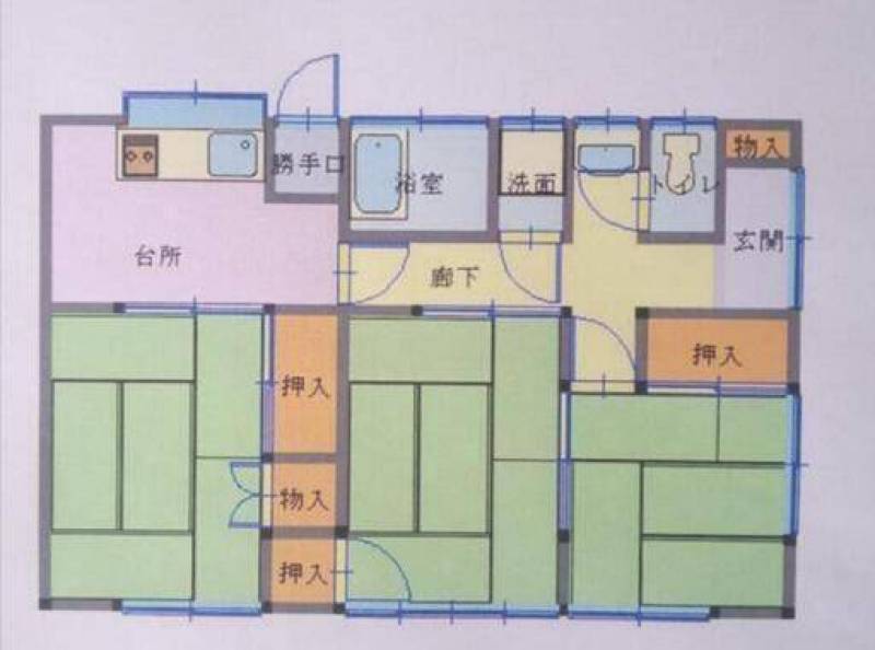 沼田市柳町貸家の間取り図