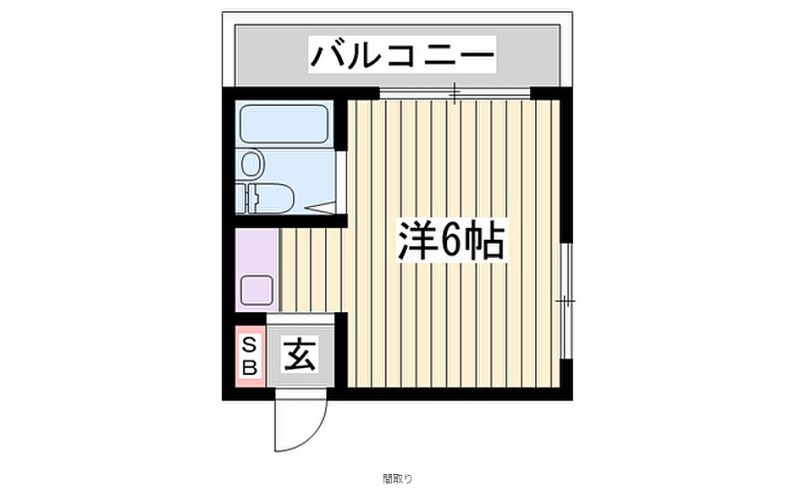 ワンルームタイプのお部屋になります。