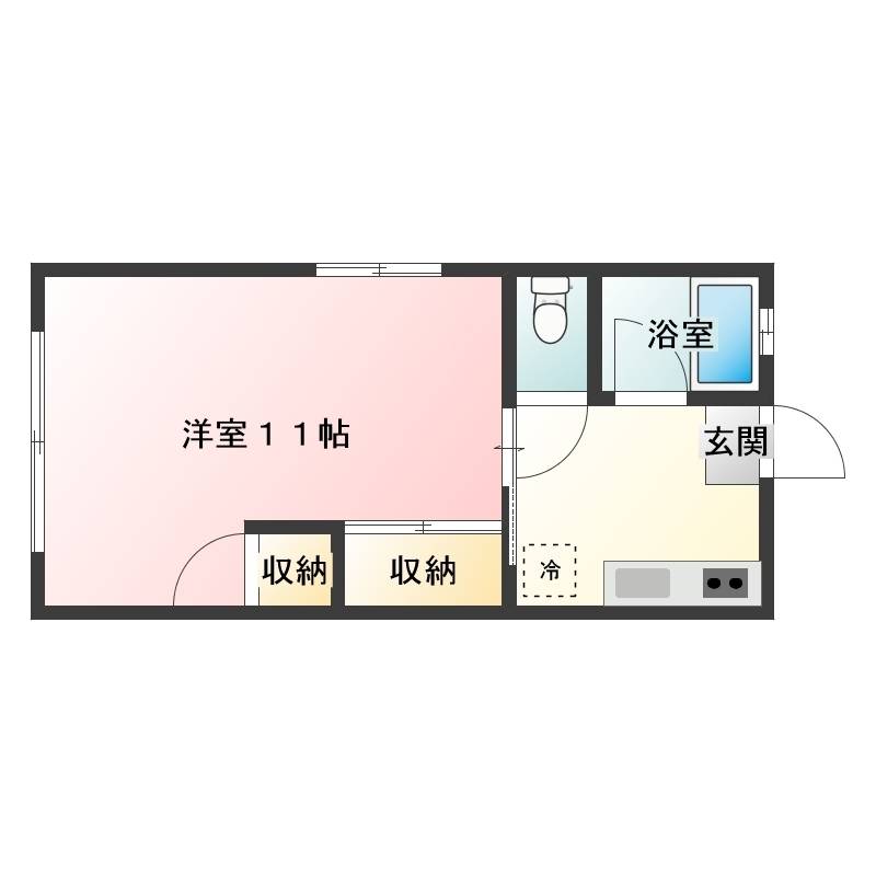 室内洗濯機置き場有り。冷蔵庫無償貸与。