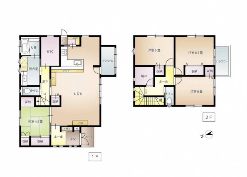 広々17.5畳のLDKサンルームが接していて快適♪