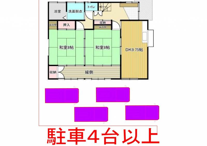 軽自動車なら、駐車４台以上可能です！