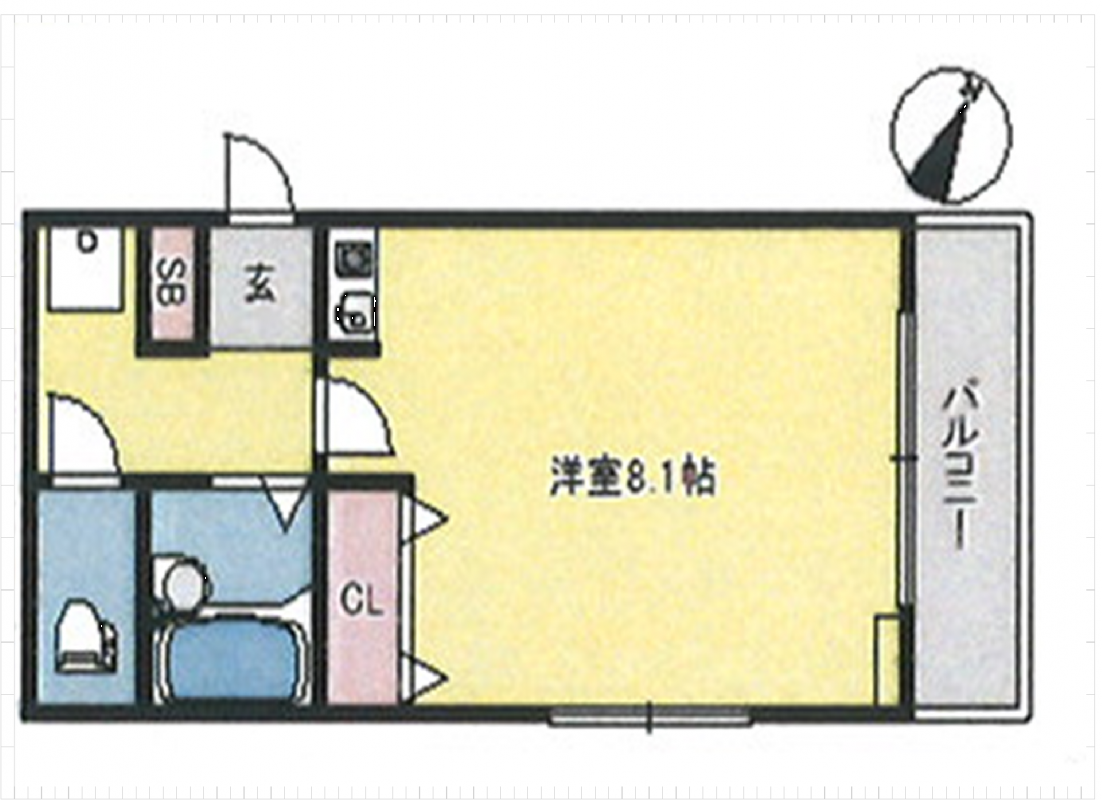 少し広めのワンルームです。おしゃれな内装になっています。