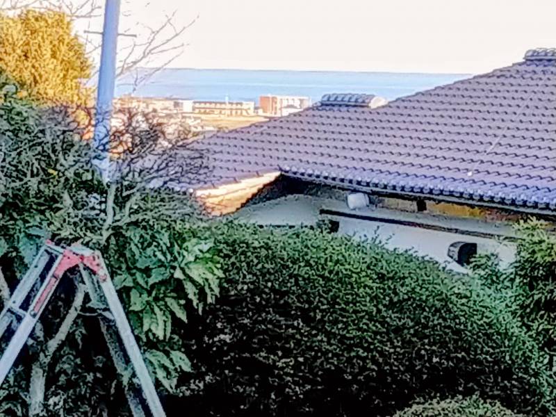 海の見えるお庭。BBQも家庭菜園も楽しめます。