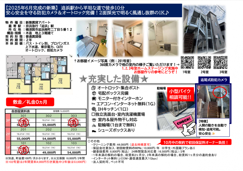 QRコードからお部屋の中が詳細に見られます！