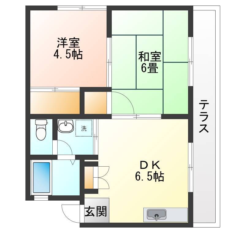写真は同型の203号室間取りです左右反転あるものの参考下さい