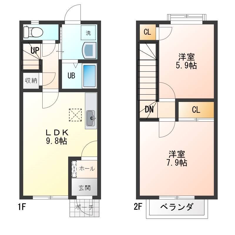 戸建感覚のメゾネットタイプです
各居室も広くて快適♪