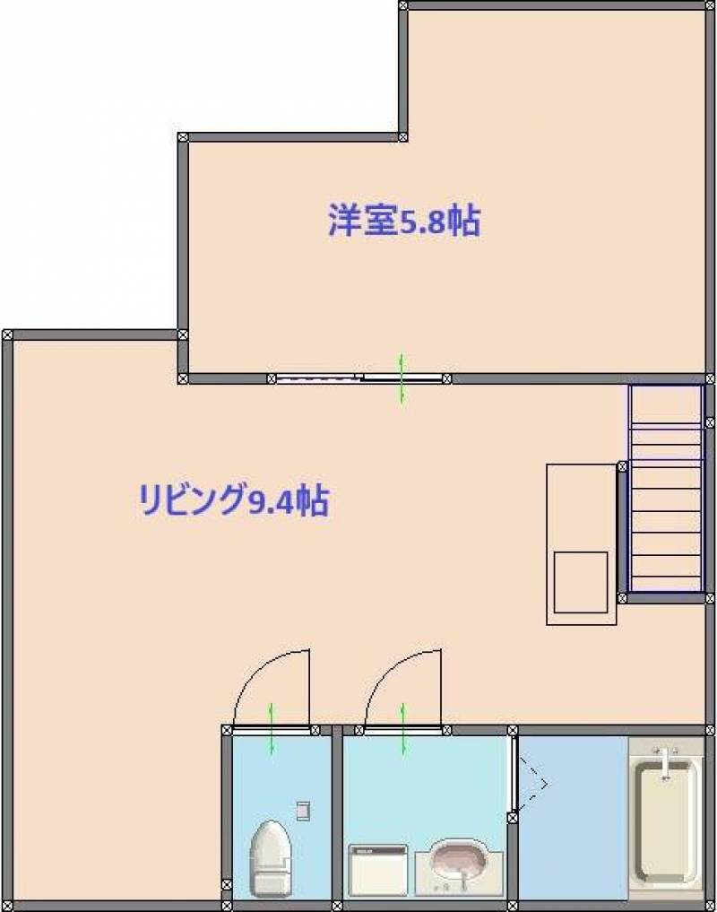 広々リビング+寝室、生活とプライベートを分けられる間取りに