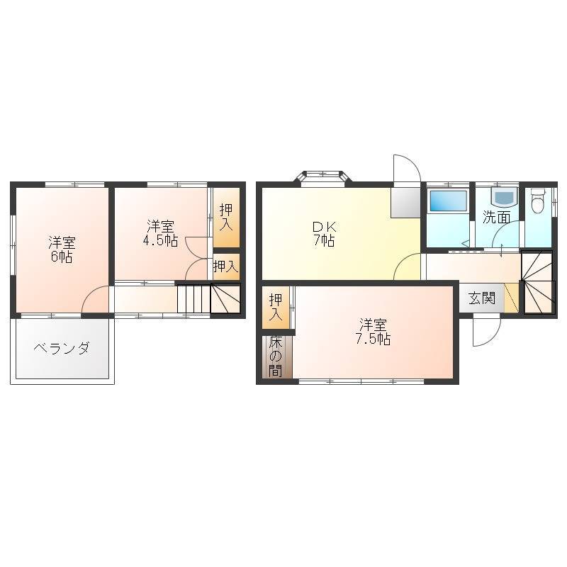 陽当たりのいい南向き、収納も多く使いやすい間取りです