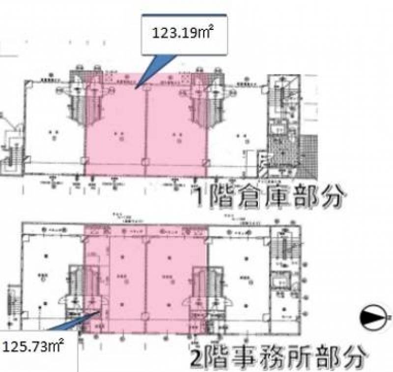 それぞれ2区画をワンフロアになってます。