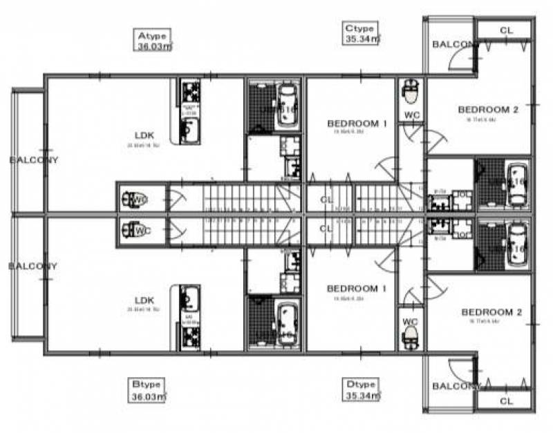 4戸分の2階部分