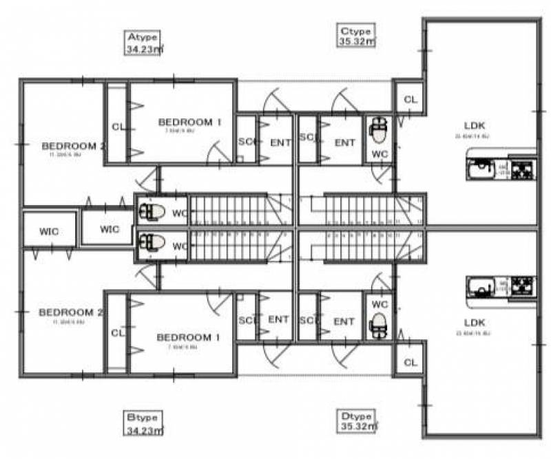 4戸分の1階部分