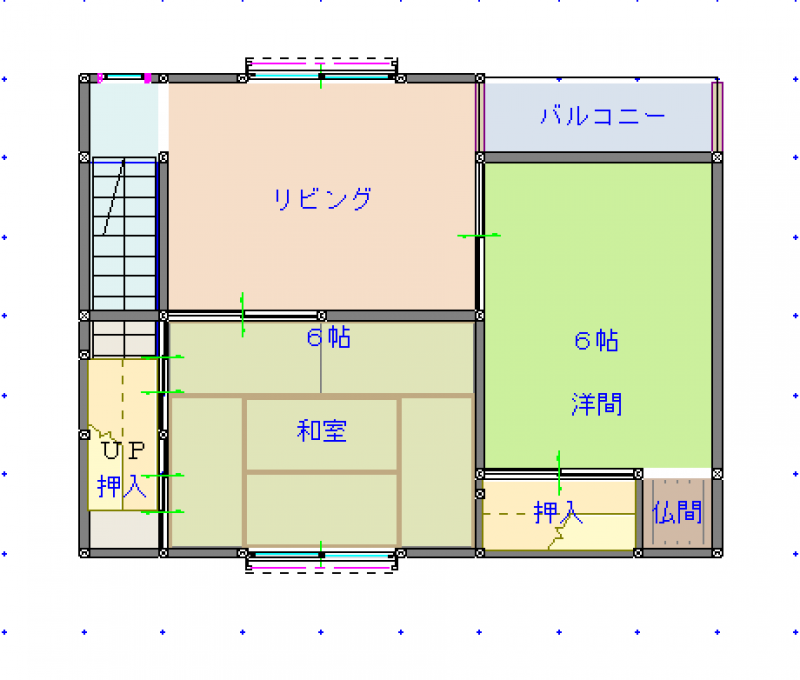 ２Ｆは3部屋です。和室を1室洋室化しています。