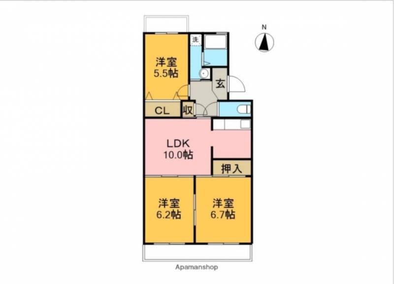 使いやすい鉄筋コンクリート造の3LDKです♪60㎡超で広々♪