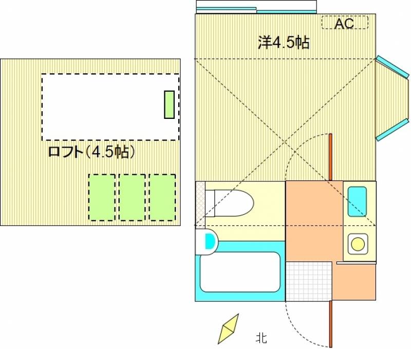 ２面窓、南東向き。