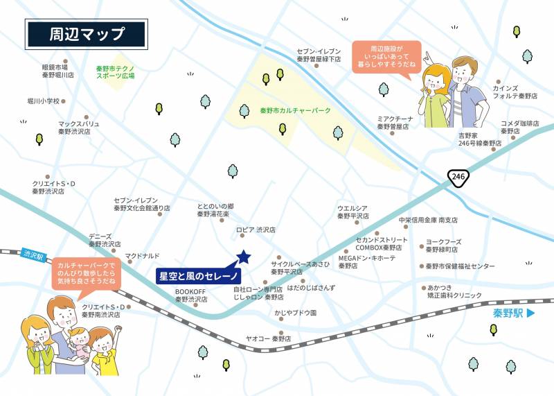 周辺マップ、生活圏に必要な施設は充実してます