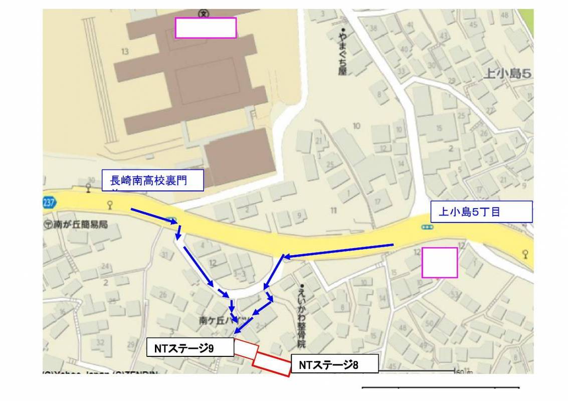 地図、バス停とコンビニが近くに