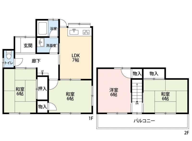 各部屋独立の4DK。浴室と洗面所もセパレートです！