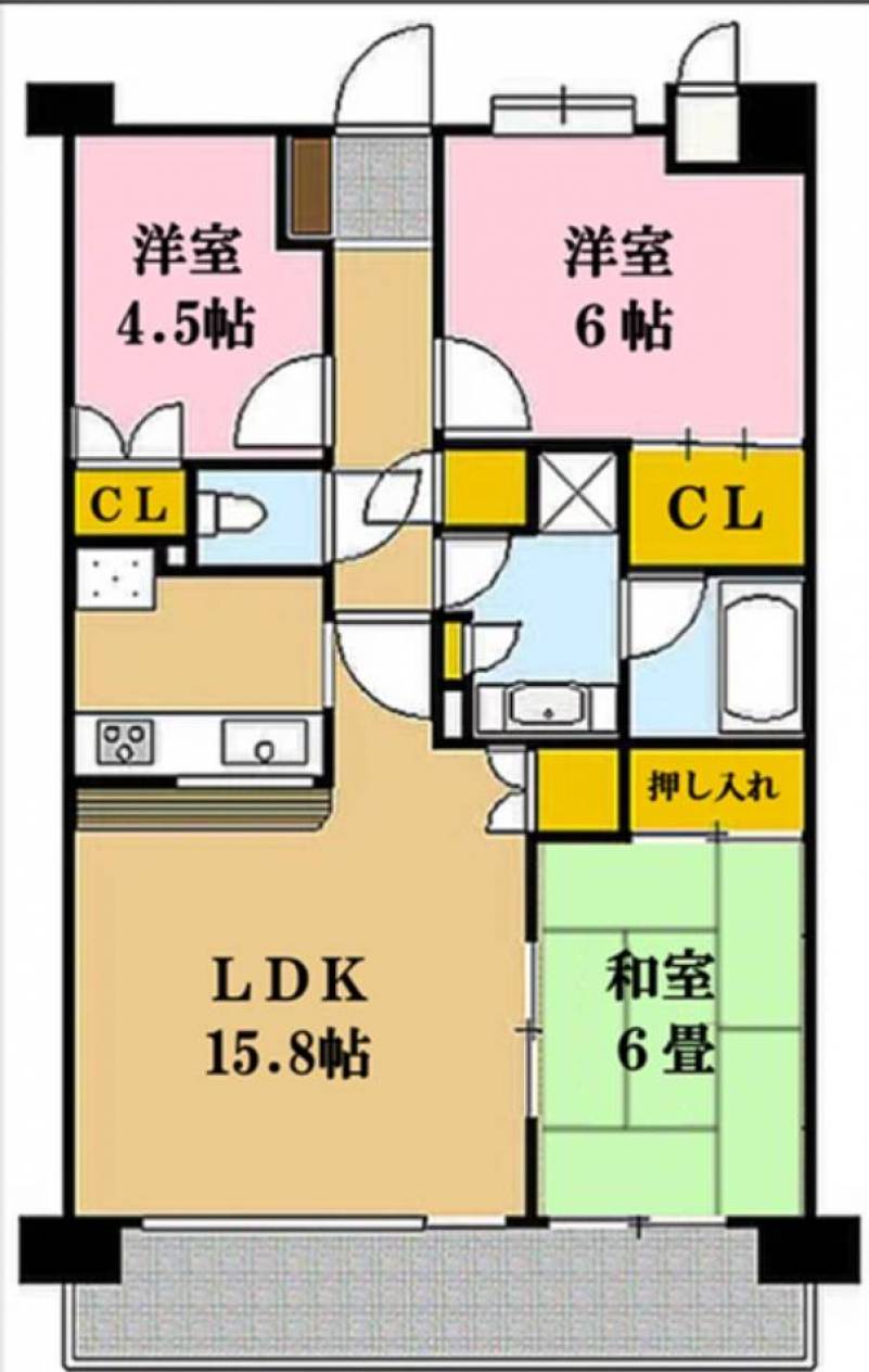 広々リビングの3LDK