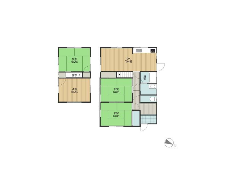 1階和室の横が駐車場と庭となってます