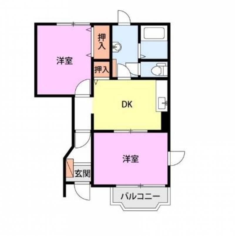 使いやすい２DKの間取り！