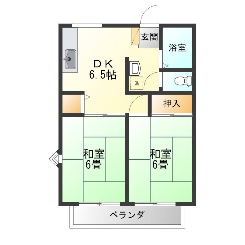 左6帖はフロ－リングです