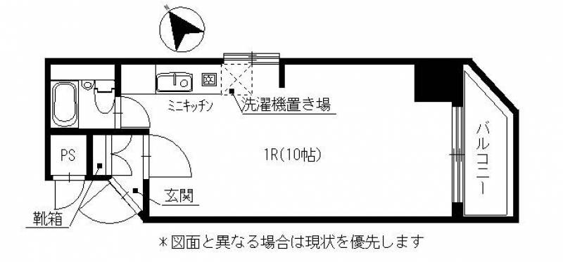 洋室10帖のゆったり1R