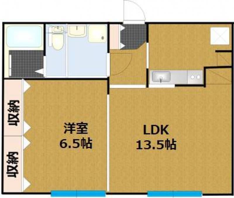 1LDK 、カウンターキッチン