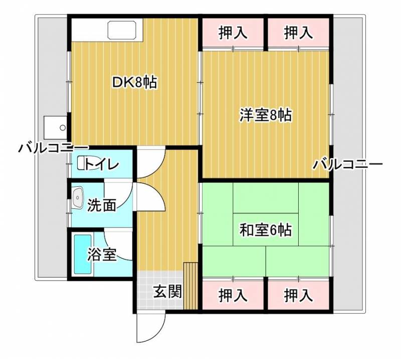 バルコニーが２面あります。